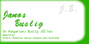 janos buslig business card